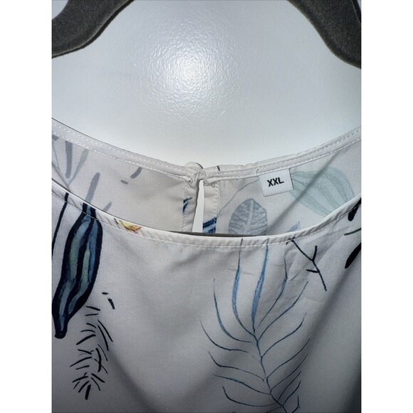 Sleeveless Women’s Maxi Dress White With Floral Pattern Size XXL With Pockets - Picture 2 of 4